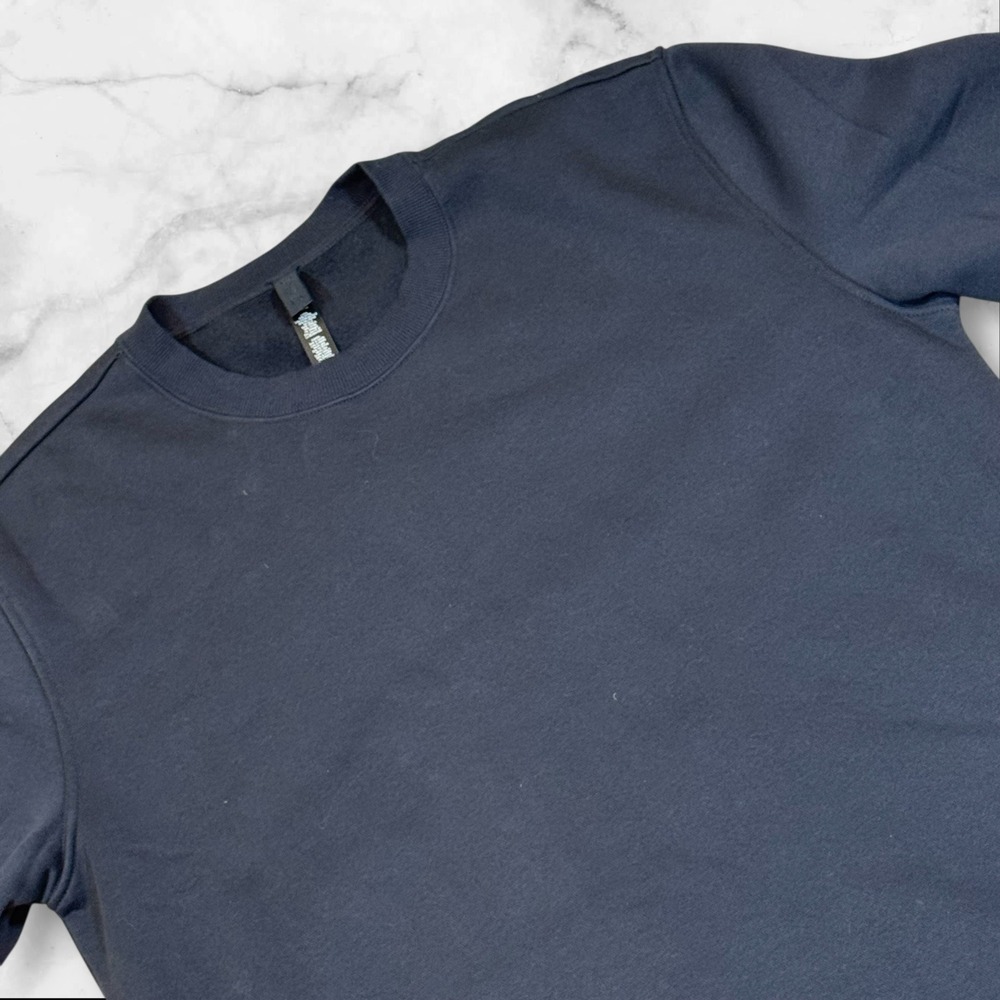 NWT SKIMS Lounge Fleece Mens Crewneck Sweatshirt LS Athleisure Large Washed Onyx
